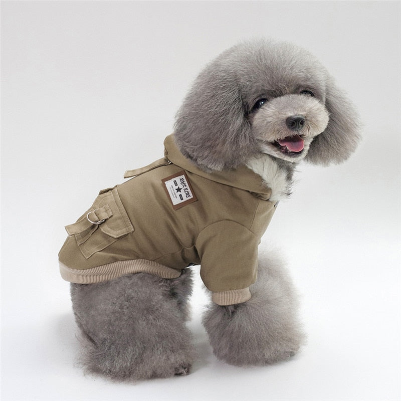 Winter Fur Hoodie Coat for Small Dogs