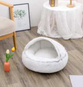 2 In 1 Dog And Cat Soft Long Plush Bed