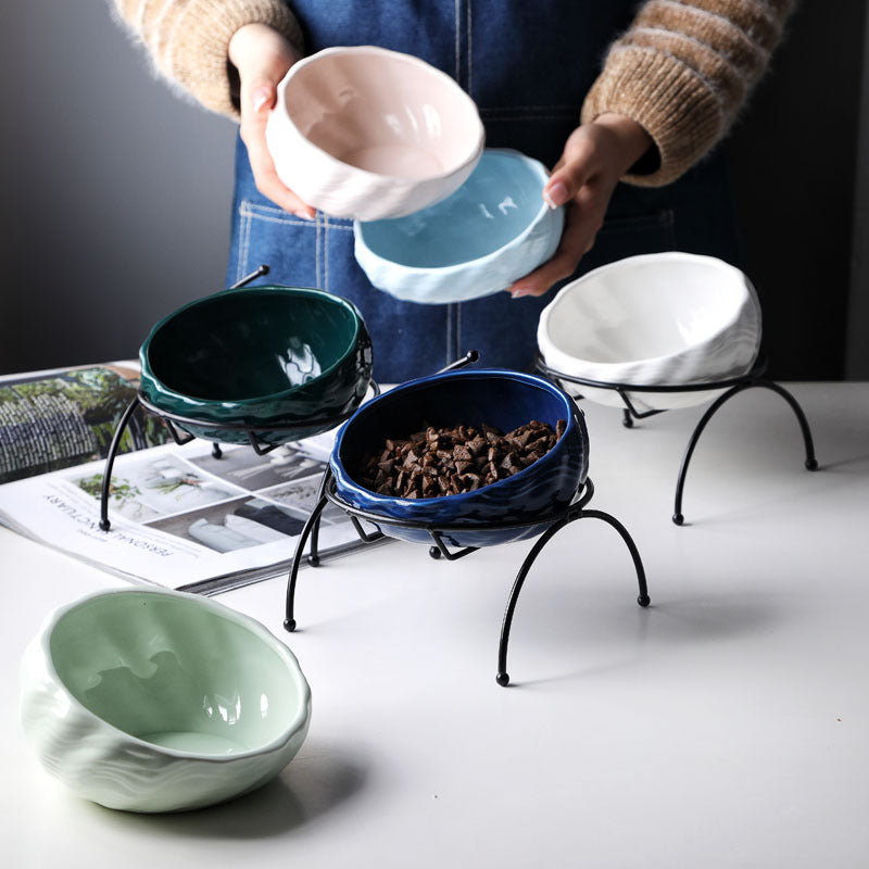 Ceramic Elevated Dog Cat Bowl for Feeding