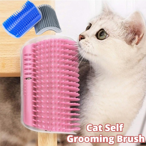 Cat Self-Grooming Brush and Wall Rubbing Device