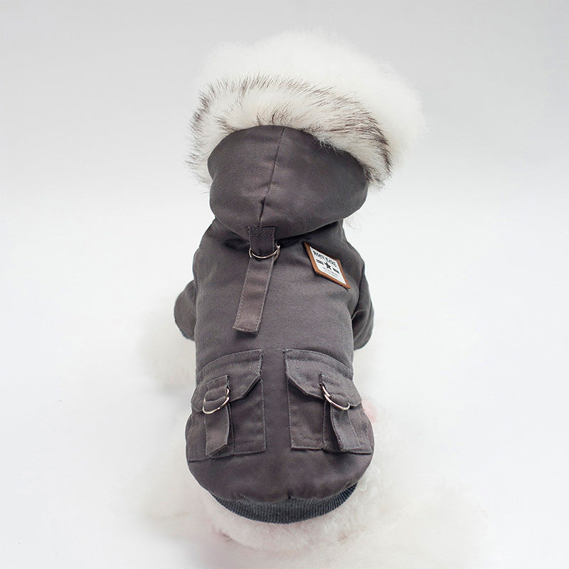 Winter Fur Hoodie Coat for Small Dogs