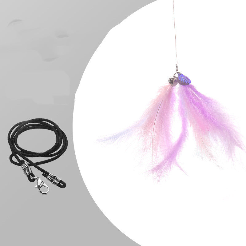 Cat Laser Tease Stick Toy with Feather Bell