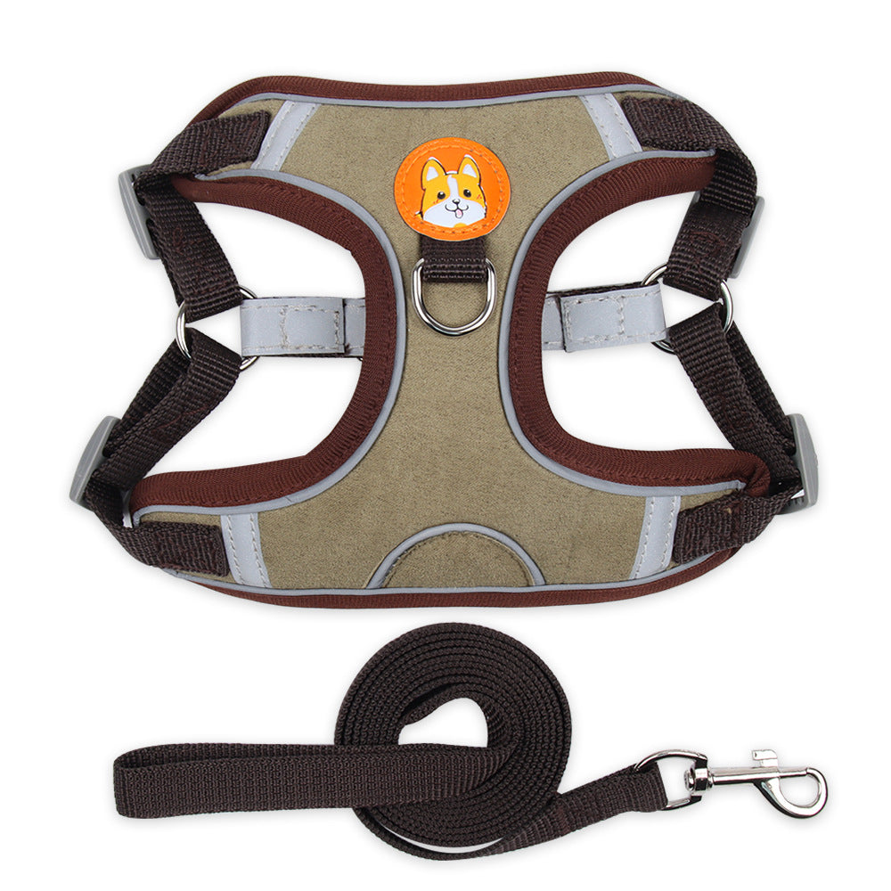 Vest Type Dog Harness and Reflective Leash for Small Dogs
