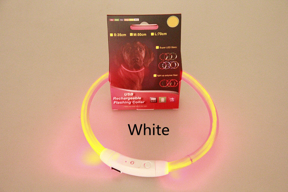 Rechargeable Pet Glowing Necklace And Safety Collar