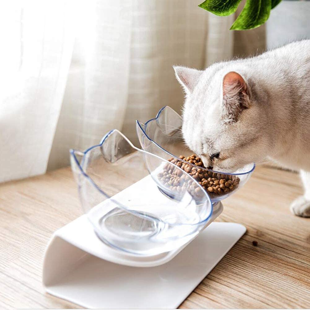 Non Slip Double Cat Bowl And Feeder With Raised Stand