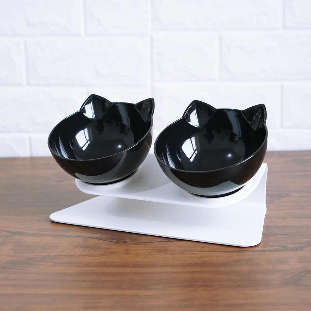 Non Slip Double Cat Bowl And Feeder With Raised Stand