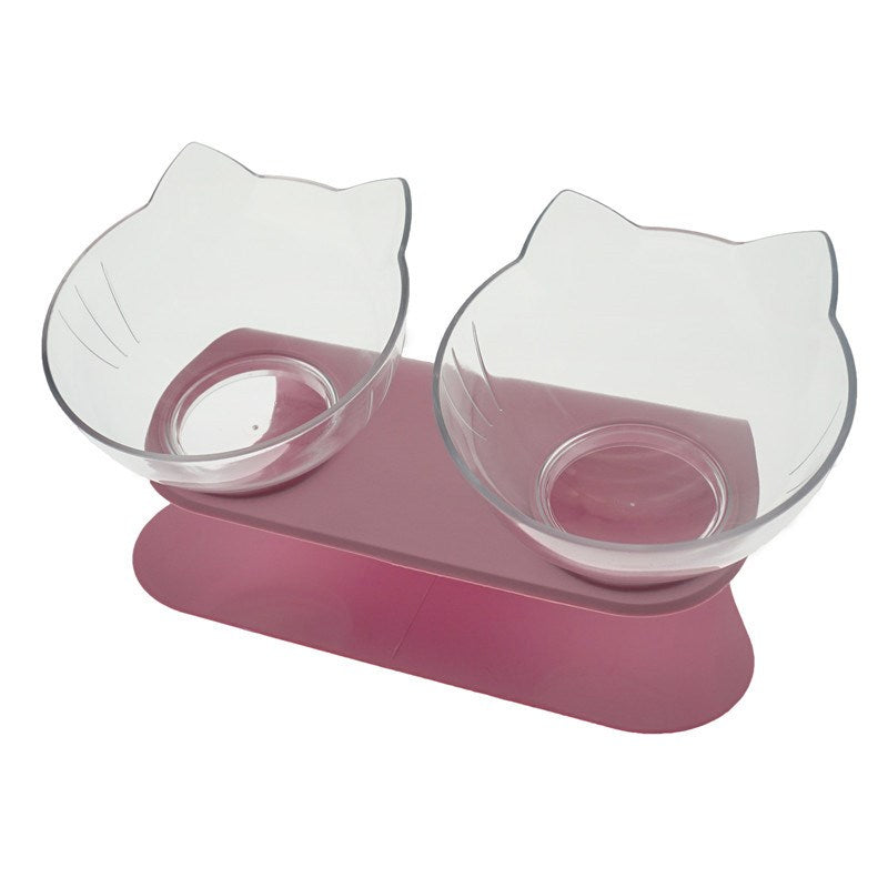 Non Slip Double Cat Bowl And Feeder With Raised Stand