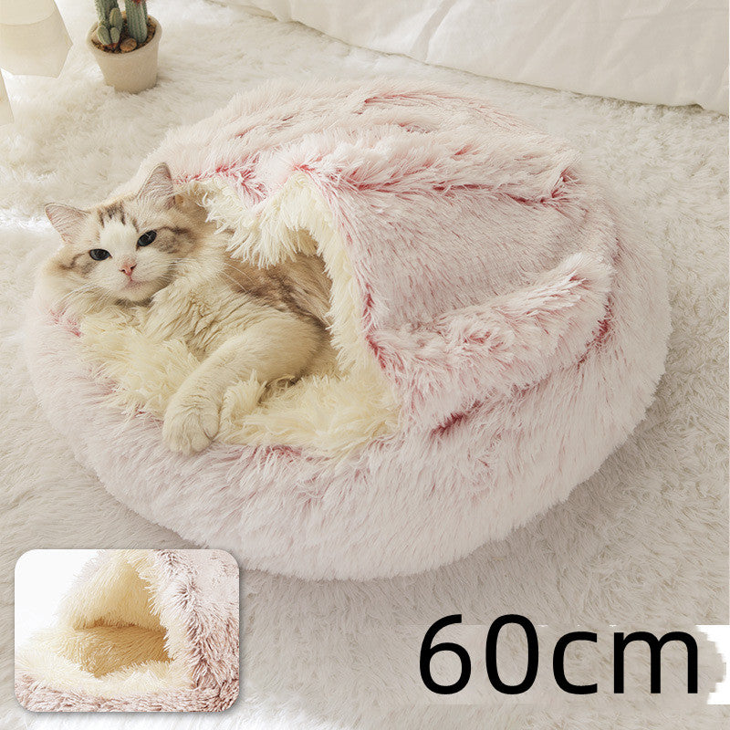 2 In 1 Dog And Cat Soft Long Plush Bed