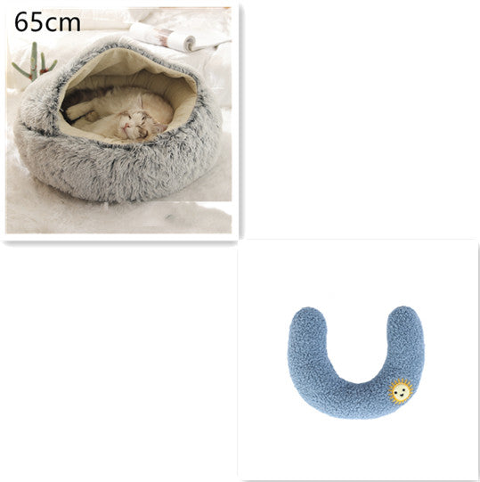2 In 1 Dog And Cat Soft Long Plush Bed