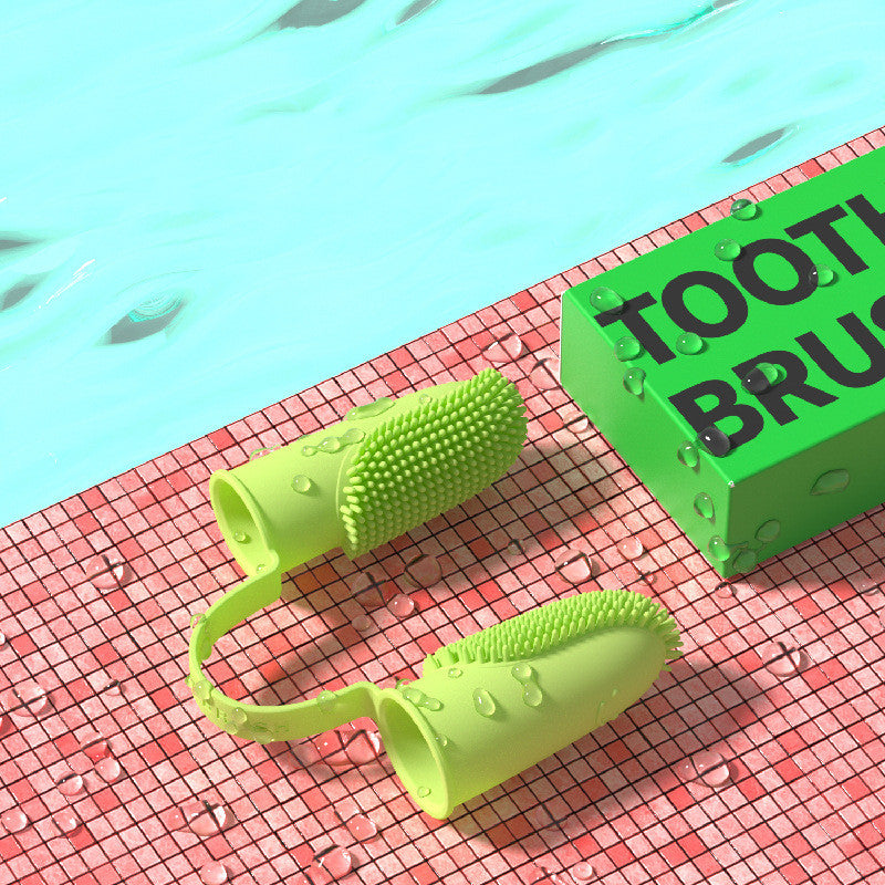 Pet Tooth Cleaning Double Finger Toothbrush
