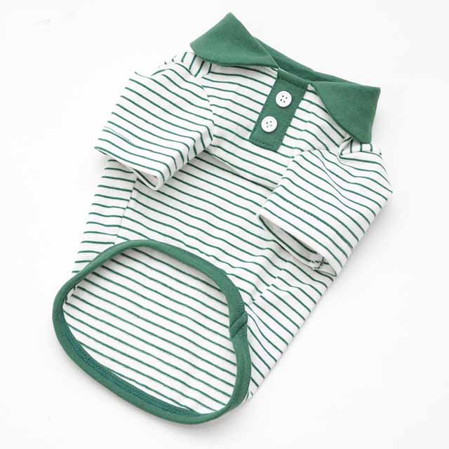 Color Striped Polo T-shirt For Pet Dog Cat