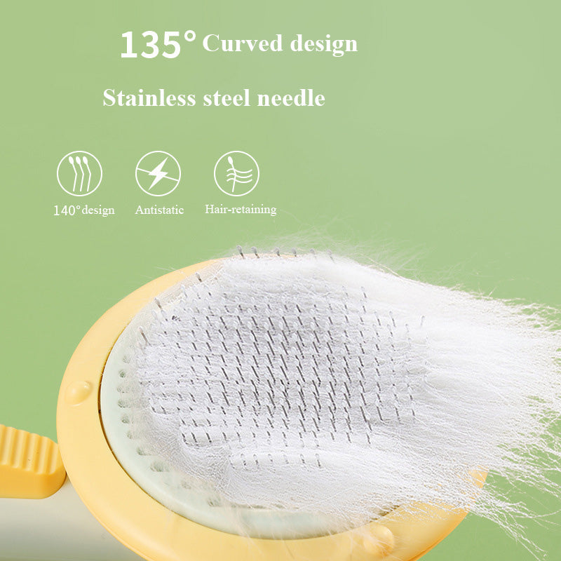 Hand-held Steel Wire Self-cleaning Cat Comb and Looper for Hair Removal