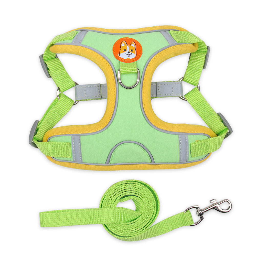 Vest Type Dog Harness and Reflective Leash for Small Dogs