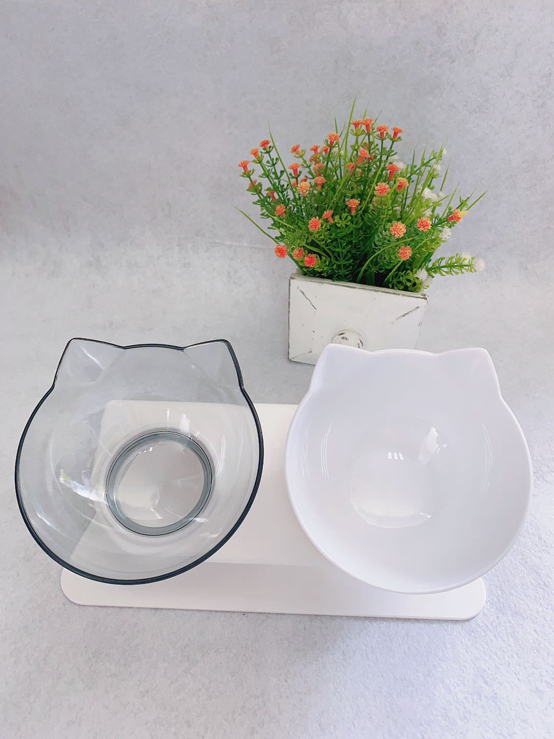 Non Slip Double Cat Bowl And Feeder With Raised Stand