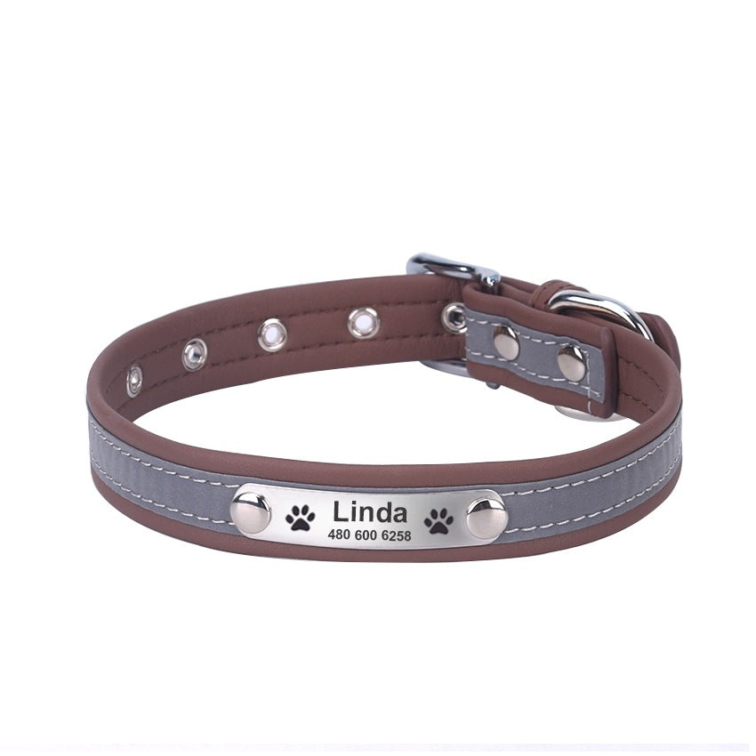 Reflective Lettering Microfiber Soft Cat Dog Collar