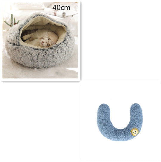 2 In 1 Dog And Cat Soft Long Plush Bed