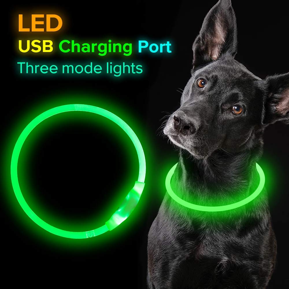 Rechargeable Pet Glowing Necklace And Safety Collar