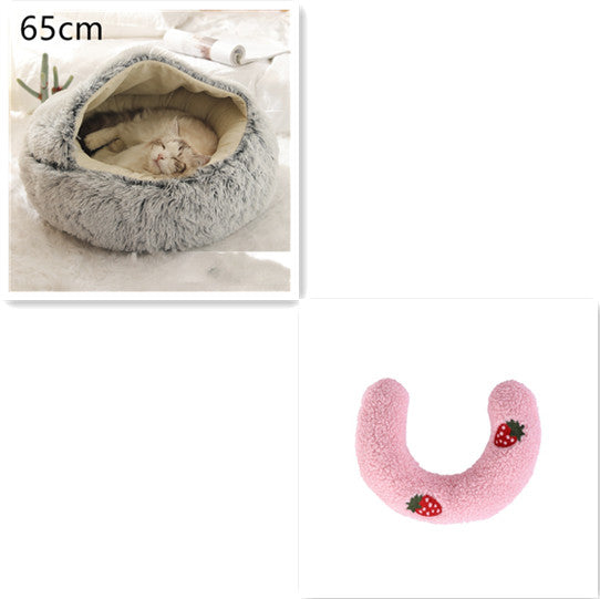2 In 1 Dog And Cat Soft Long Plush Bed