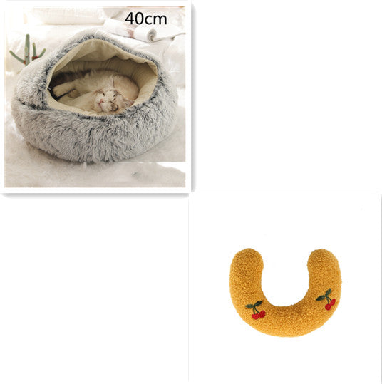 2 In 1 Dog And Cat Soft Long Plush Bed