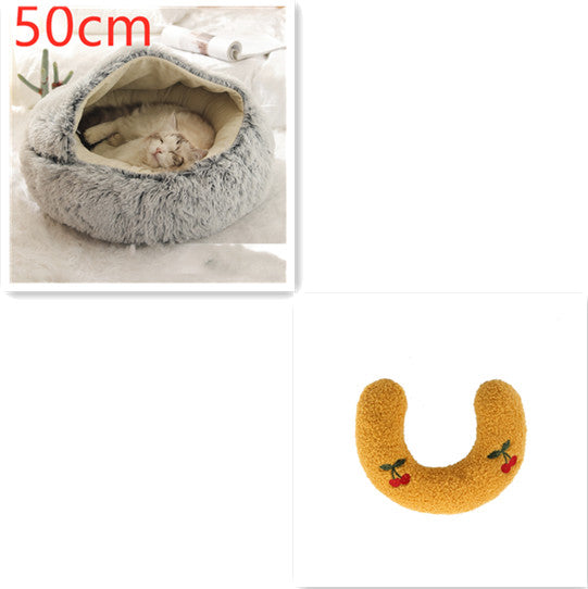 2 In 1 Dog And Cat Soft Long Plush Bed