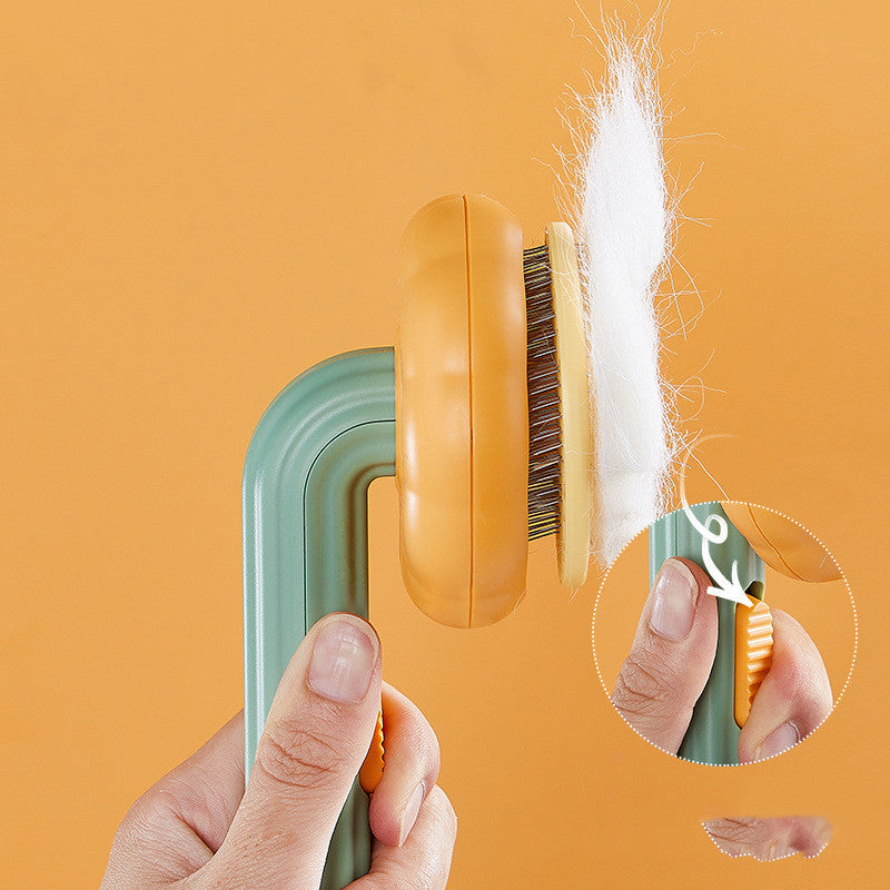 Hand-held Steel Wire Self-cleaning Cat Comb and Looper for Hair Removal
