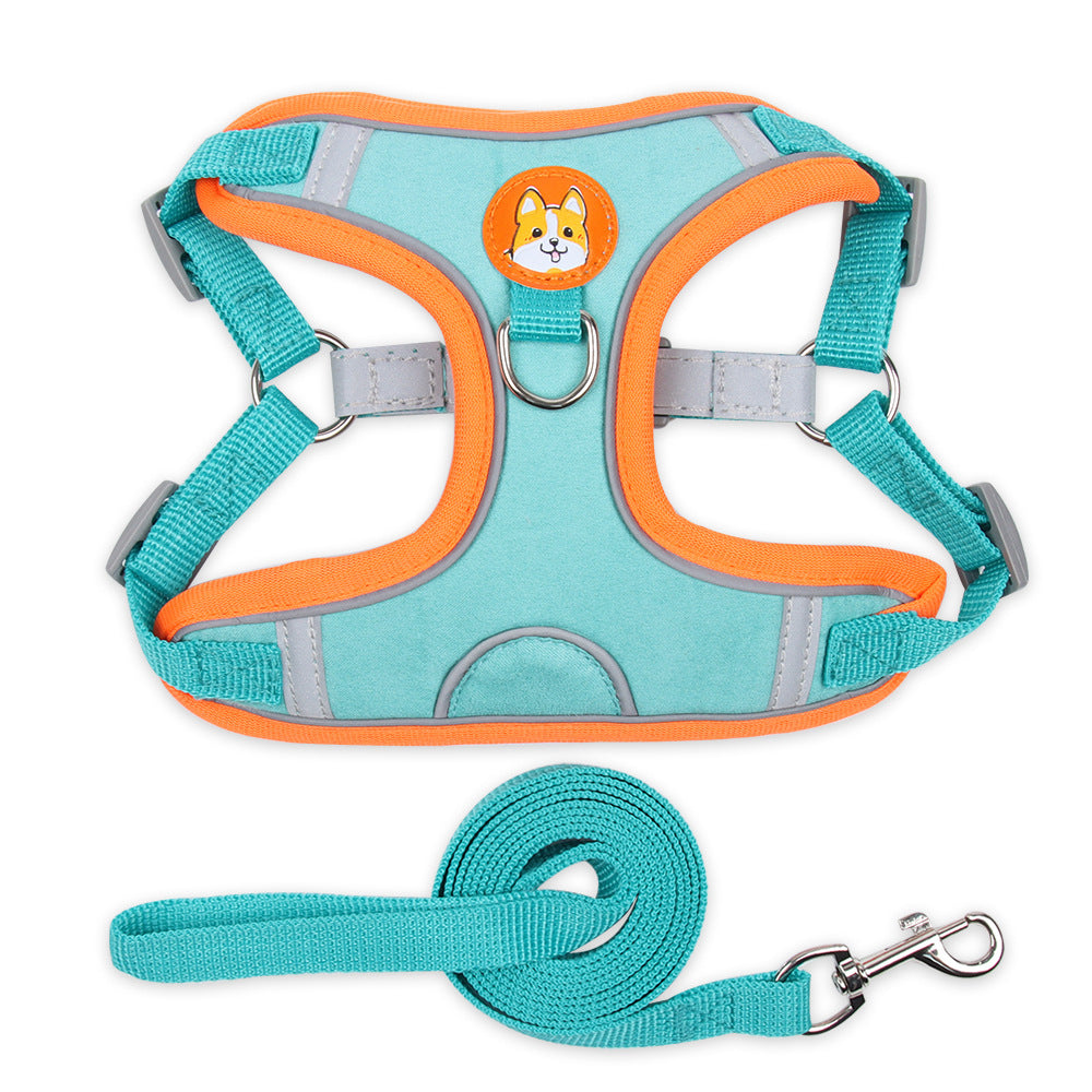 Vest Type Dog Harness and Reflective Leash for Small Dogs