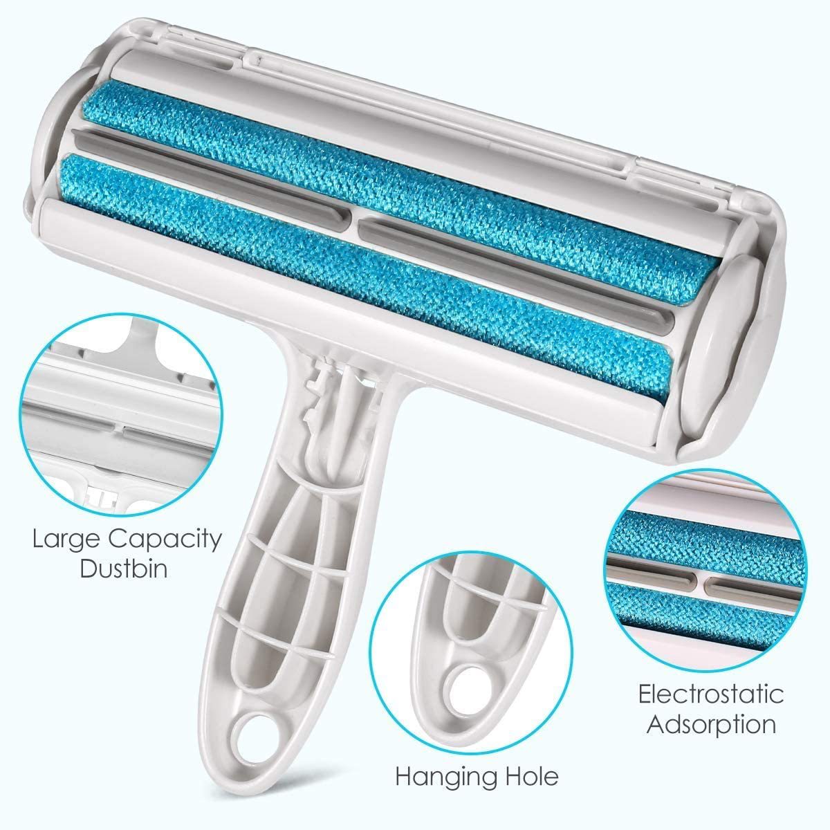 Pet Hair Roller Remover Lint Brush | 2-Way Dog Cat Comb