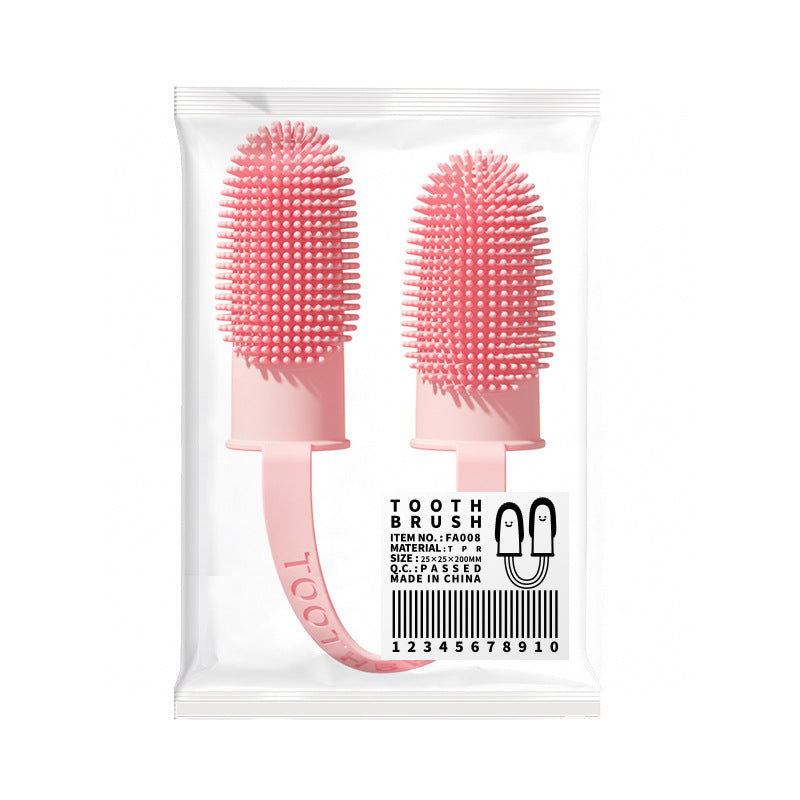 Pet Tooth Cleaning Double Finger Toothbrush