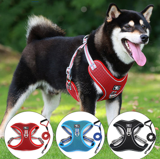 Large Dog Chest Strap With Reflective Breathable Rope