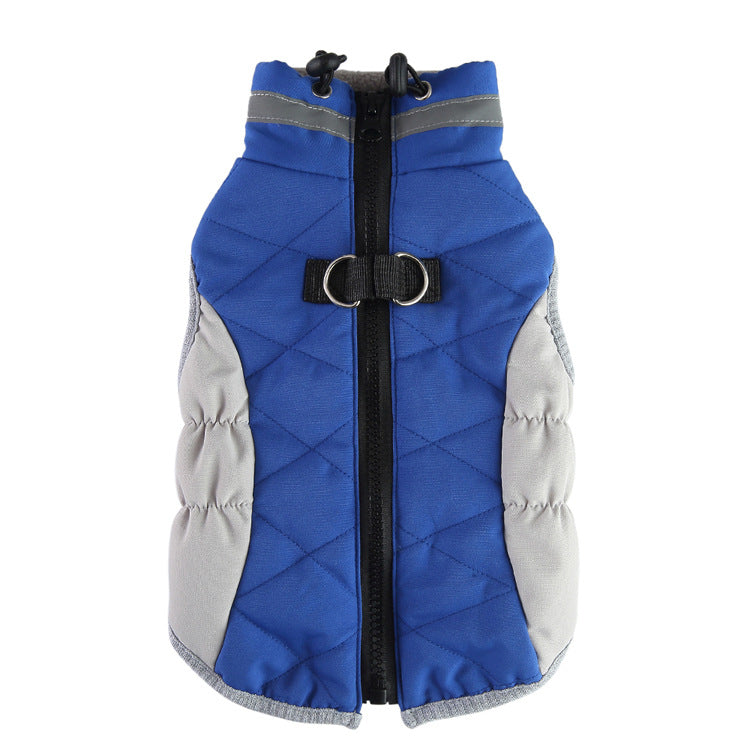 Winter Cotton Padded Clothes With Leash, Keep Pets Warm