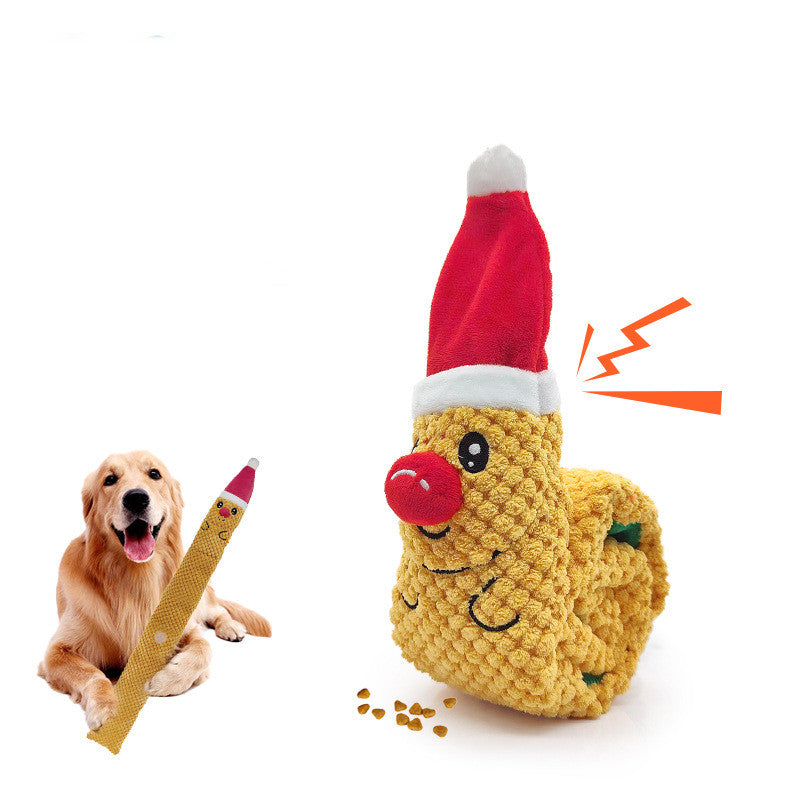 Christmas Elk Voice And Bite Tolerance Interactive Pet Toy