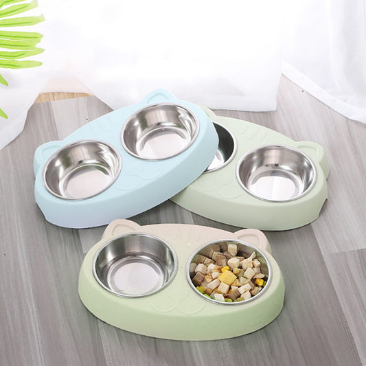 Pet Feeder Bowls  With Non-Slip Resin Station For Dogs And Cats