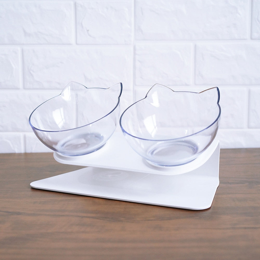 Non Slip Double Cat Bowl And Feeder With Raised Stand