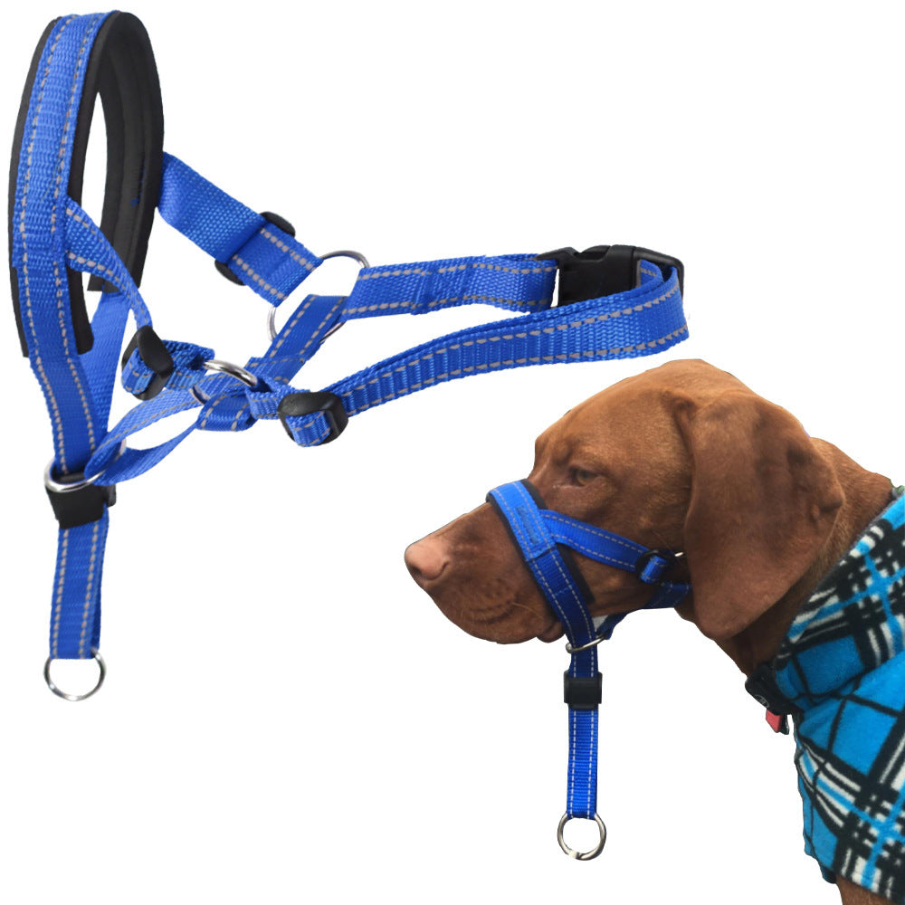 Pet Dog Head Halter | Muzzle Rope With Safety Strap
