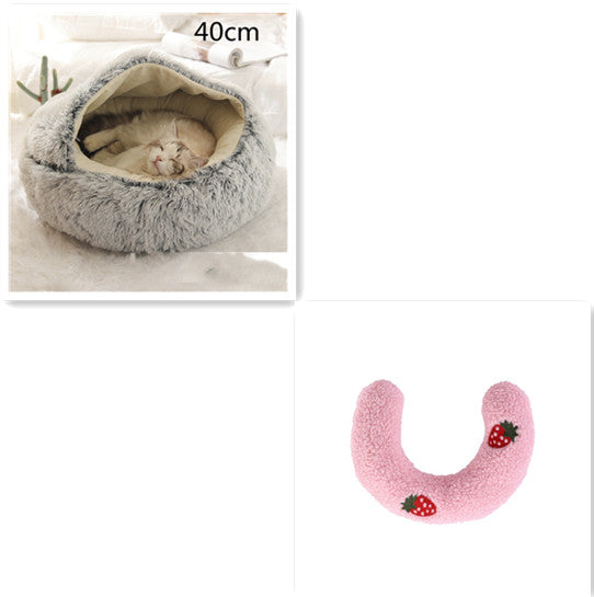2 In 1 Dog And Cat Soft Long Plush Bed