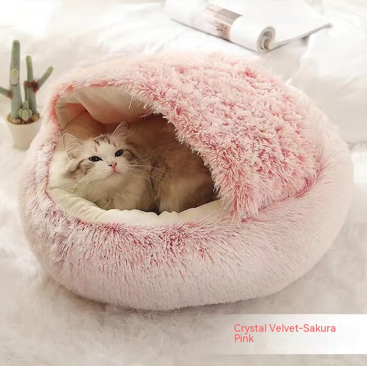 2 In 1 Dog And Cat Soft Long Plush Bed