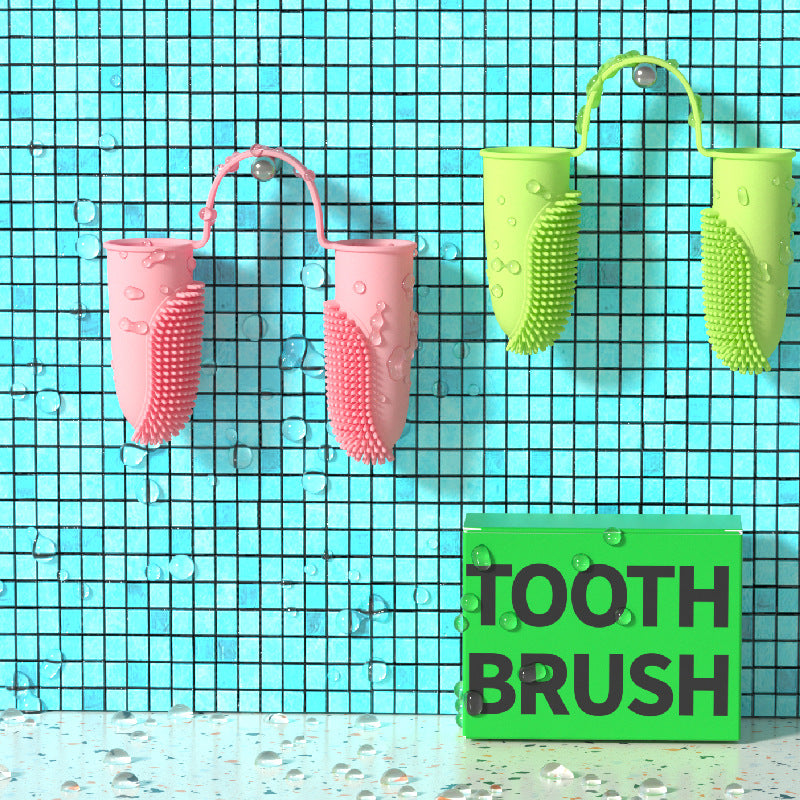 Pet Tooth Cleaning Double Finger Toothbrush