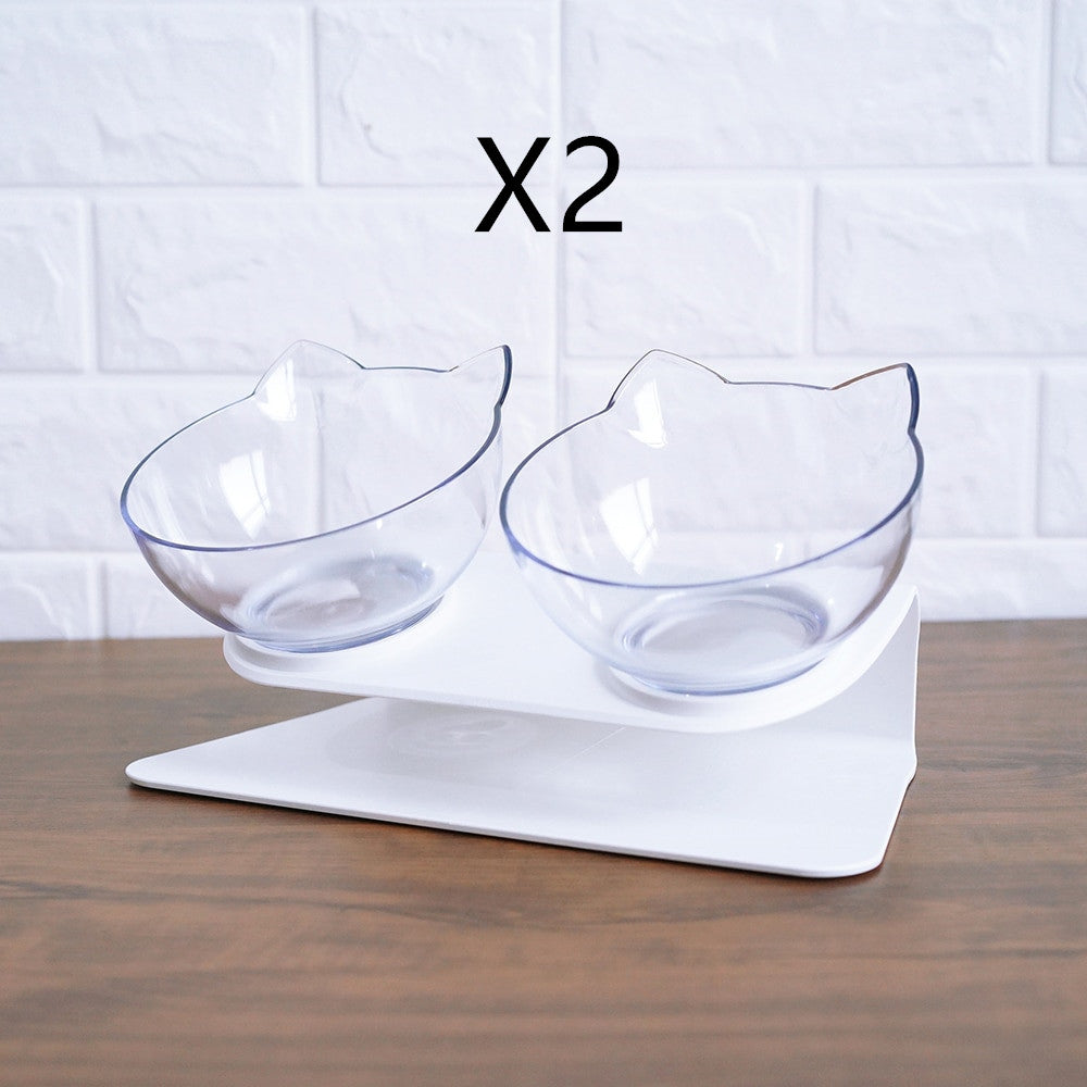 Non Slip Double Cat Bowl And Feeder With Raised Stand