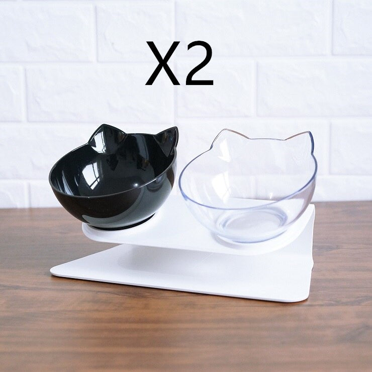 Non Slip Double Cat Bowl And Feeder With Raised Stand