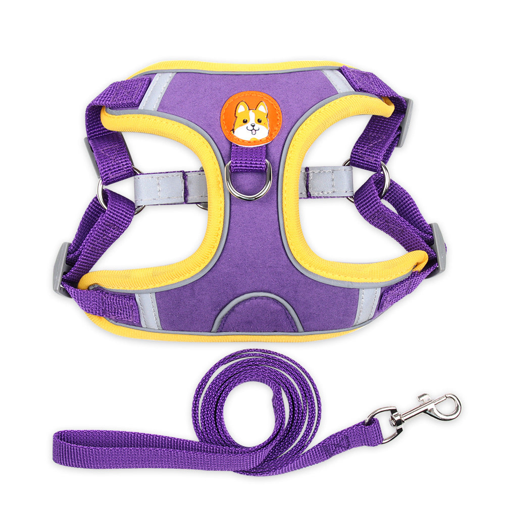 Vest Type Dog Harness and Reflective Leash for Small Dogs
