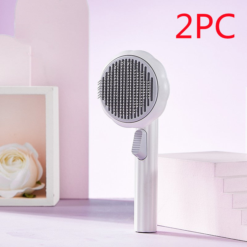 Hand-held Steel Wire Self-cleaning Cat Comb and Looper for Hair Removal