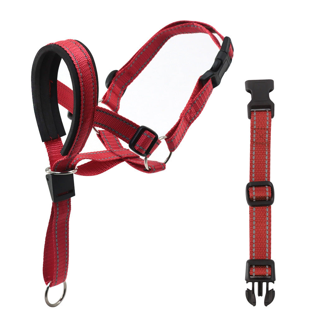 Pet Dog Head Halter | Muzzle Rope With Safety Strap