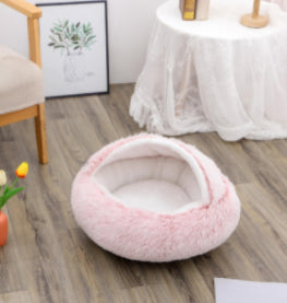 2 In 1 Dog And Cat Soft Long Plush Bed