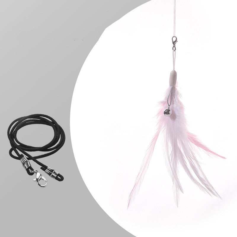 Cat Laser Tease Stick Toy with Feather Bell