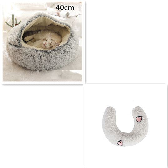 2 In 1 Dog And Cat Soft Long Plush Bed
