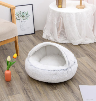 2 In 1 Dog And Cat Soft Long Plush Bed