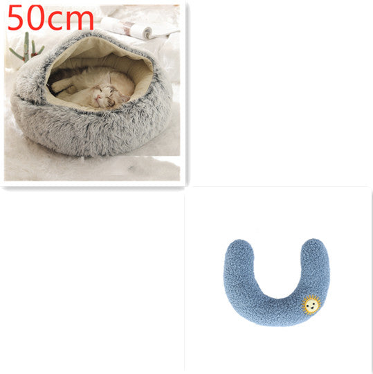 2 In 1 Dog And Cat Soft Long Plush Bed